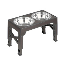 Elevated Dog Bowl Stand With Two Bowls