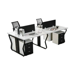 Butterfly Style 4-Person Office Workstation Set – Desks, Chairs & Storage Cabinets Butterfly Style 4-Person Office Workstation Set – Desks, Chairs & Storage Cabinets