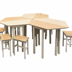 Honeycomb Style Classroom Desks and Chairs Set Honeycomb Style Classroom Desks and Chairs Set
