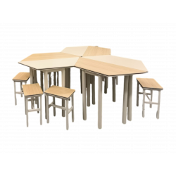 Honeycomb Style Classroom Desks and Chairs Set Honeycomb Style Classroom Desks and Chairs Set