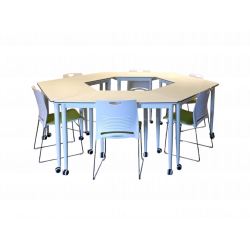 Open-Hexagon Style Classroom Desk & Chair Set Open-Hexagon Style Classroom Desk & Chair Set